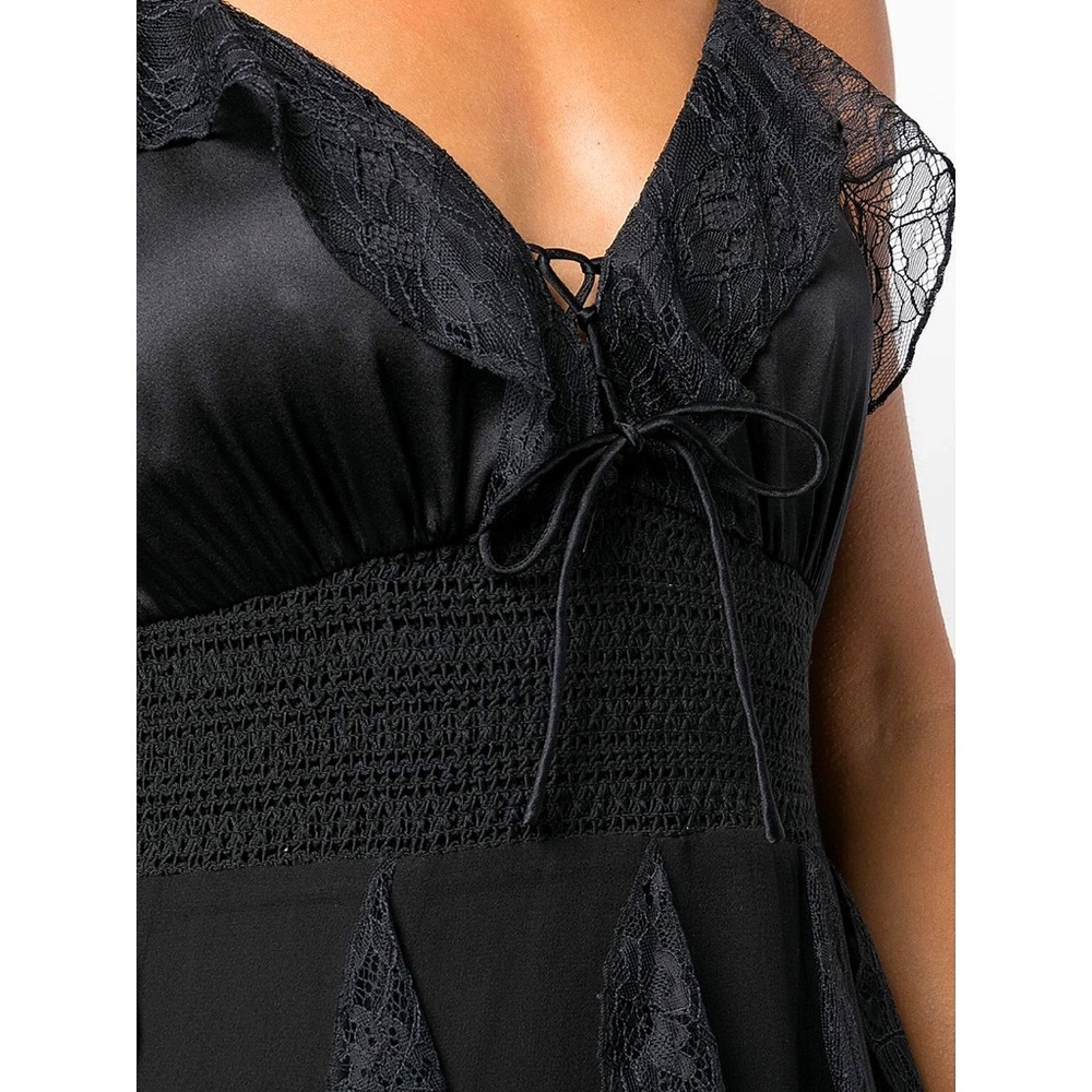 Alice + Olivia McGuire Lace & Silk Blend Black Midi Dress - Picture 10 of 17